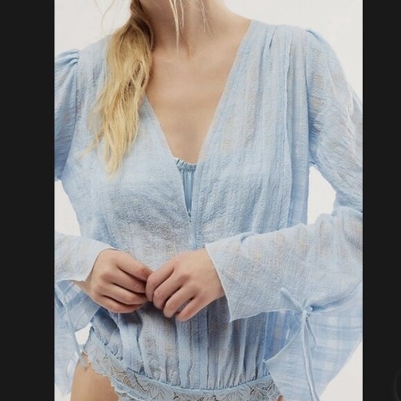 Intimately Free People Blue Bodysuit - Picture 1 of 8